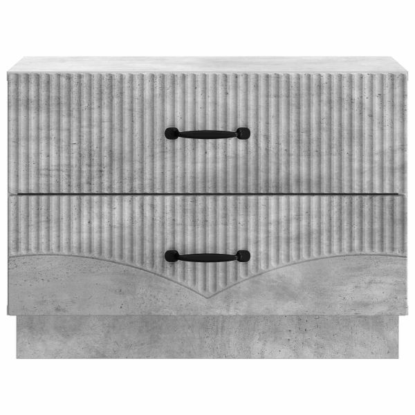 Нощен шкаф Бетонно сиво 62 x 34,5 x 44,5 см Инженерна дървесина
