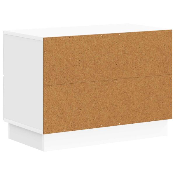 Нощен шкаф Бял гланц 62 x 34,5 x 44,5 см Инженерна дървесина