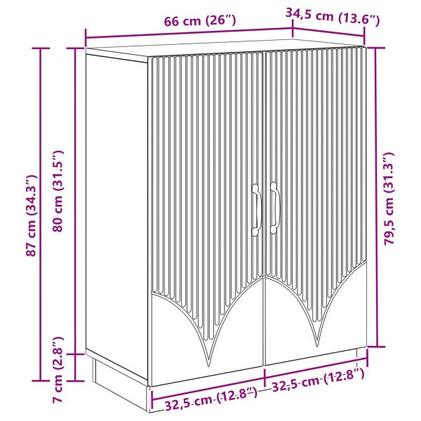 Служебен шкаф Черно 66 x 34,5 x 87 см Инженерна дървесина