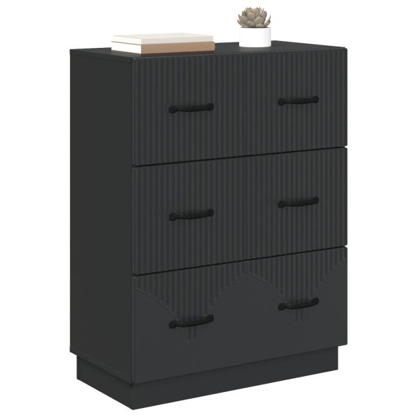 Чекмеджетен шкаф Черно 66 x 34,5 x 87 см Инженерна дървесина