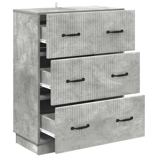 Чекмеджетен шкаф Бетонно сиво 66 x 34,5 x 87 см