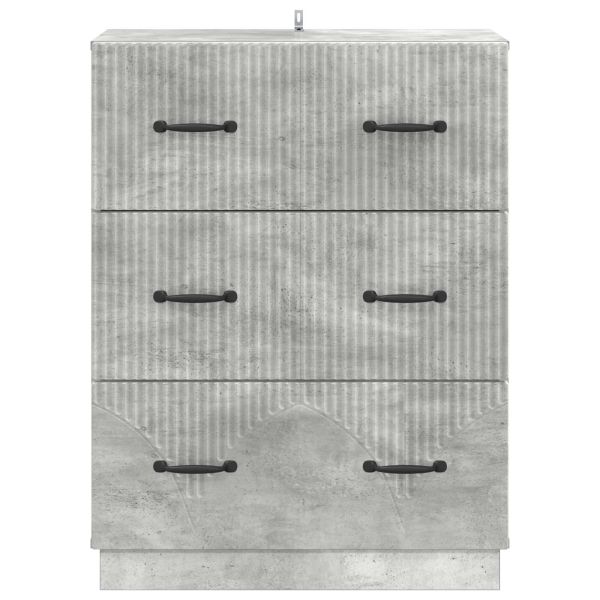 Чекмеджетен шкаф Бетонно сиво 66 x 34,5 x 87 см