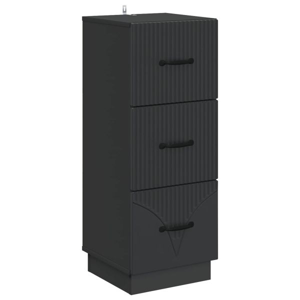 Чекмеджетен шкаф Черно 33 x 34,5 x 87 см Инженерна дървесина
