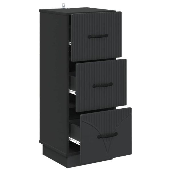 Чекмеджетен шкаф Черно 33 x 34,5 x 87 см Инженерна дървесина