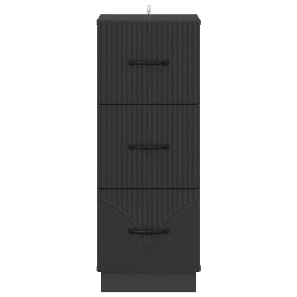 Чекмеджетен шкаф Черно 33 x 34,5 x 87 см Инженерна дървесина