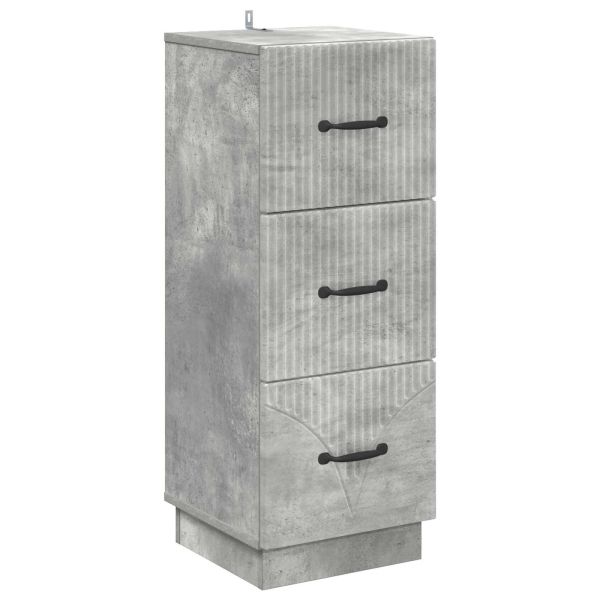 Чекмеджетен шкаф Бетонно сиво 33 x 34,5 x 87 см