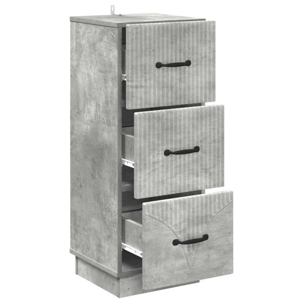 Чекмеджетен шкаф Бетонно сиво 33 x 34,5 x 87 см