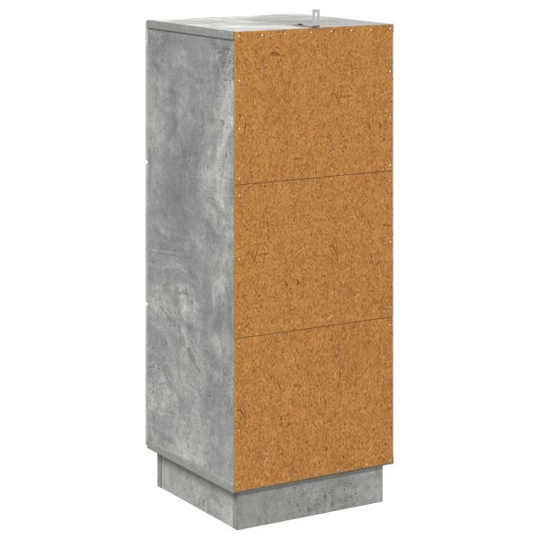 Чекмеджетен шкаф Бетонно сиво 33 x 34,5 x 87 см