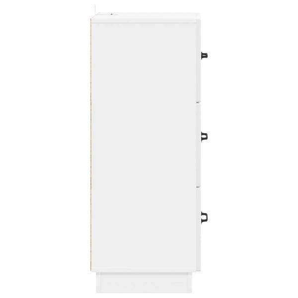 Чекмеджетен шкаф Бял гланц 33 x 34,5 x 87 см