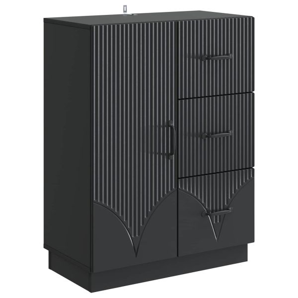 Служебен шкаф Черно 66 x 34,5 x 87 см Инженерна дървесина