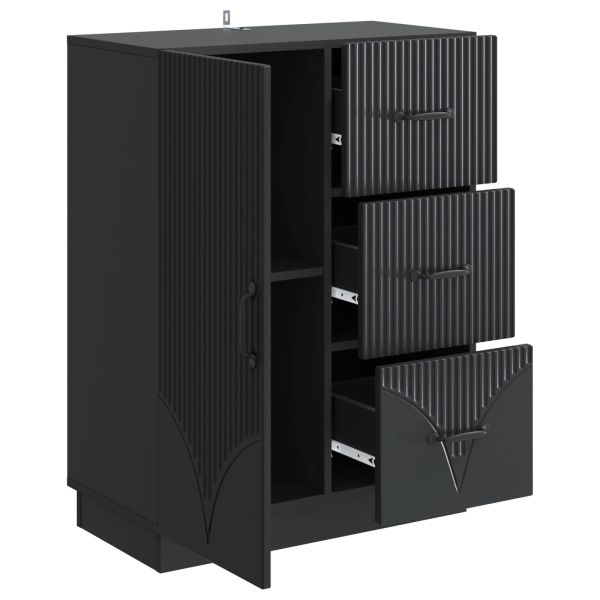 Служебен шкаф Черно 66 x 34,5 x 87 см Инженерна дървесина