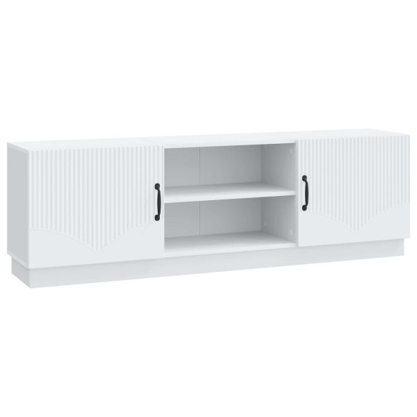 ТВ шкаф Бяло 150 x 31 x 47 см Инженерна дървесина