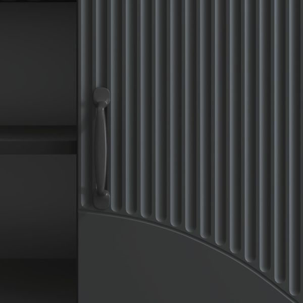 ТВ шкаф Черно 150 x 31 x 47 см Инженерна дървесина