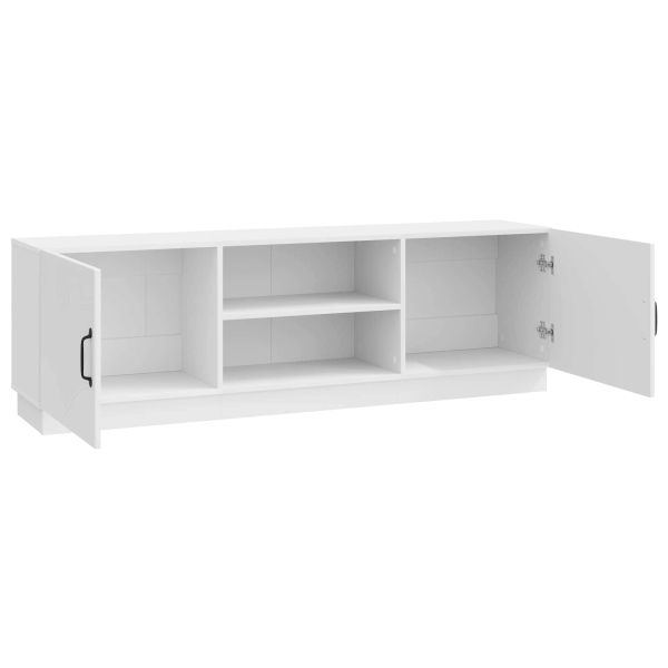 ТВ шкаф Бял гланц 150 x 31 x 47 см Инженерна дървесина