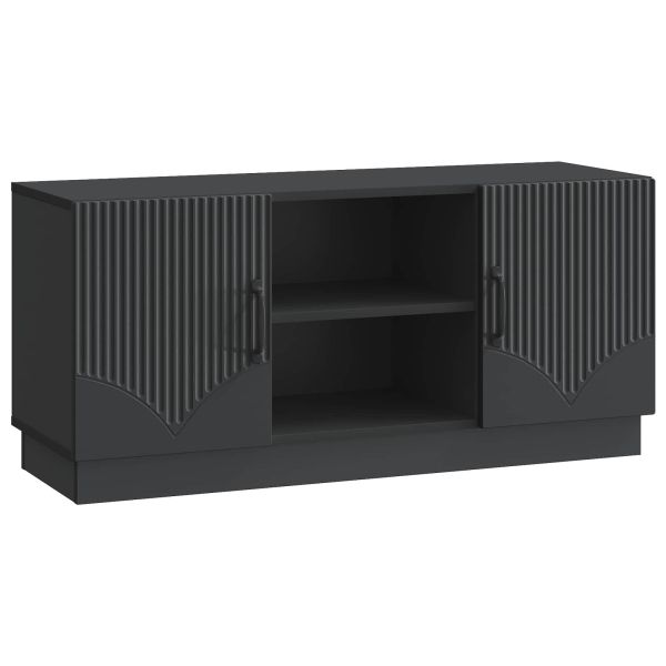 ТВ шкаф Черно 102 x 34,5 x 47 см Инженерна дървесина