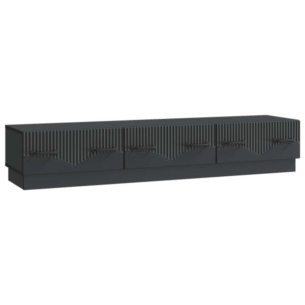 ТВ шкаф с чекмедже Черно 147 x 34,5 x 27 см Инженерна дървесина