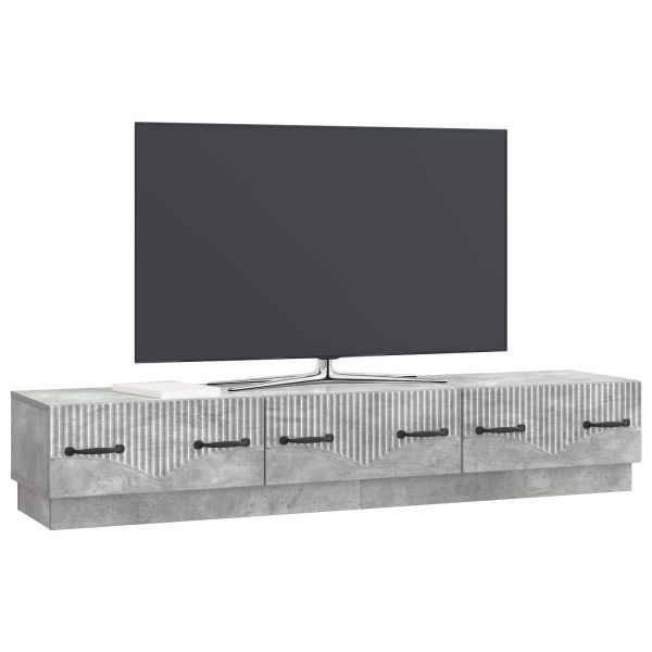 ТВ шкаф Бетонно сиво 147 x 34,5 x 27 см Инженерна дървесина