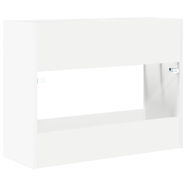 Стойка за чадър Бяло 65 x 24 x 50 см Инженерно дърво