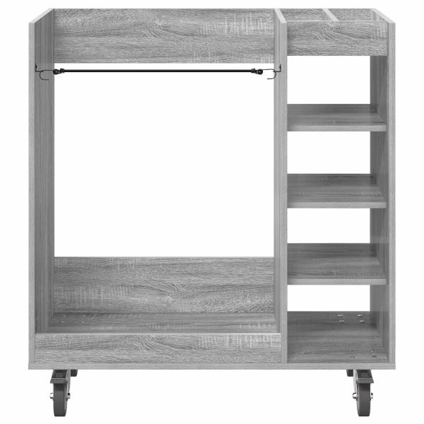 Голф шкаф с колело Едноцветен Сив Сонома 90 x 45 x 98 см