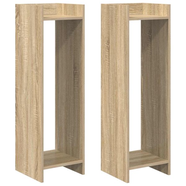 Стойка за растения с рафт 2 pcs Сонома дъб 30 x 30 x 100 см
