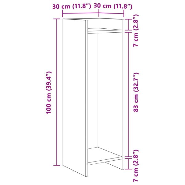 Стойка за растения с рафт 2 pcs Сонома дъб 30 x 30 x 100 см