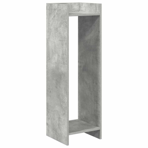 Стойка за растения с рафт Бетонно Сиво 30 x 30 x 100 см