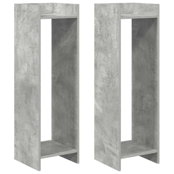 Стойка за растения с рафт 2 pcs Бетонно Сиво 30 x 30 x 100 см
