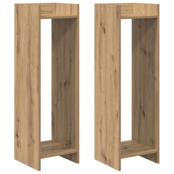 Стойка за растения с рафт 2 pcs Артизан Дъб 30 x 30 x 100 см