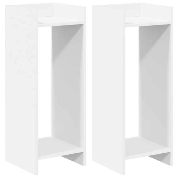 Стойка за растения с рафт 2 pcs Бял 30 x 30 x 80 cm
