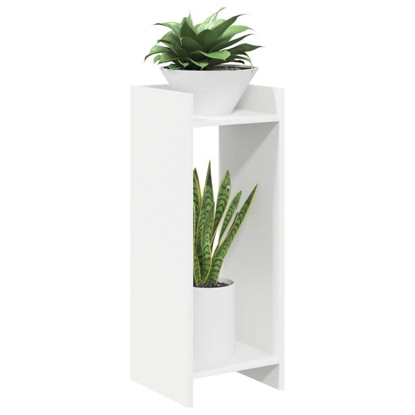 Стойка за растения с рафт 2 pcs Бял 30 x 30 x 80 cm
