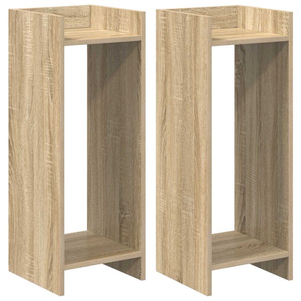 Стойка за растения с рафт 2 pcs Сонома дъб 30 x 30 x 80 cm