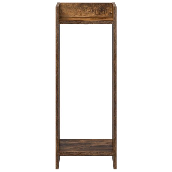 Стойка за растения с рафт 2 pcs Пушена Дъб 30 x 30 x 80 cm