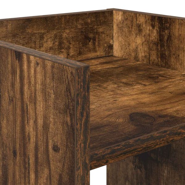 Стойка за растения с рафт 2 pcs Пушена Дъб 30 x 30 x 80 cm
