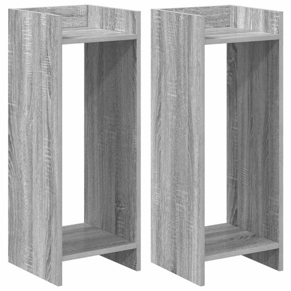 Стойка за растения с рафт 2 pcs Сиво Сонома 30 x 30 x 80 cm