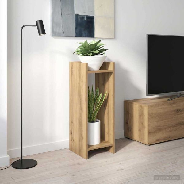 Стойка за растения с рафт Артизан Дъб 30 x 30 x 80 cm