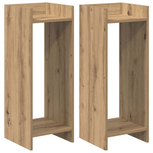 Стойка за растения с рафт 2 pcs Артизан Дъб 30 x 30 x 80 cm