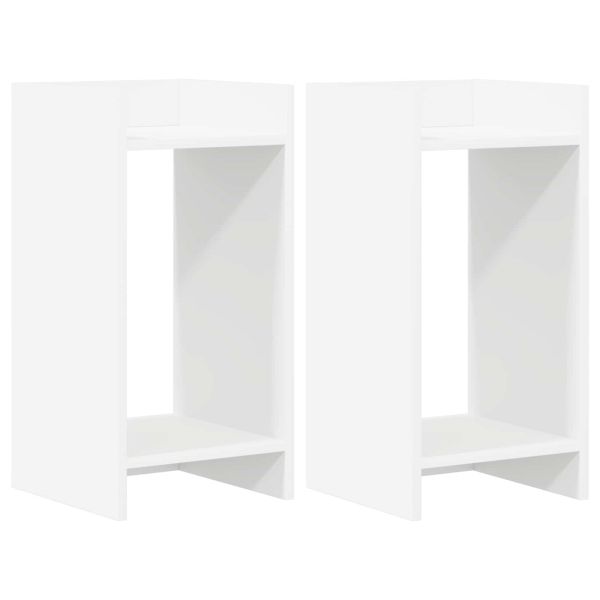 Стойка за растения с рафт 2 pcs Бял 30 x 30 x 60 cm