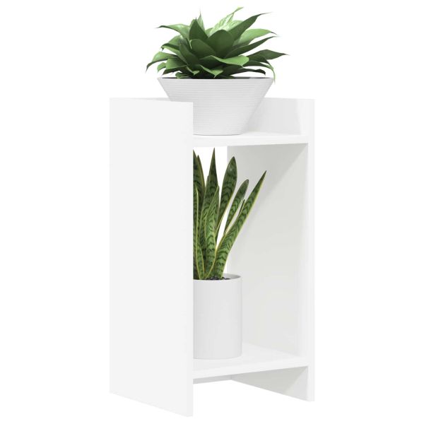 Стойка за растения с рафт 2 pcs Бял 30 x 30 x 60 cm