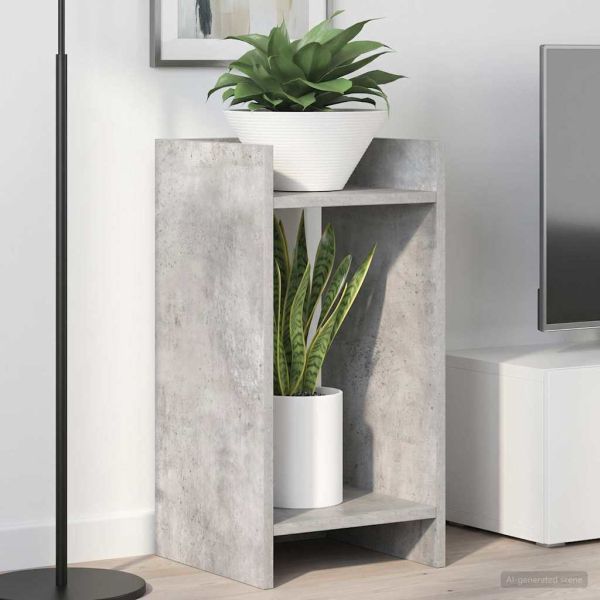 Стойка за растения с рафт Бетонно Сиво 30 x 30 x 60 cm