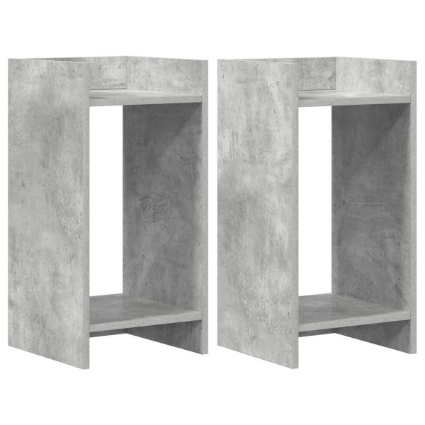 Стойка за растения с рафт 2 pcs Бетонно Сиво 30 x 30 x 60 cm