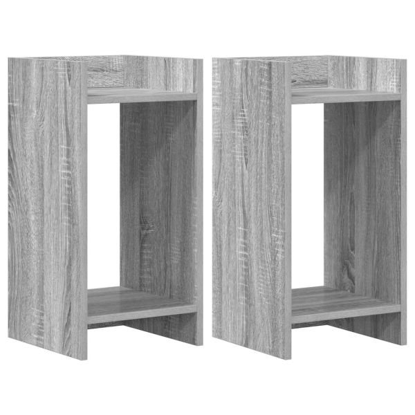 Стойка за растения с рафт 2 pcs Сиво Сонома 30 x 30 x 60 cm