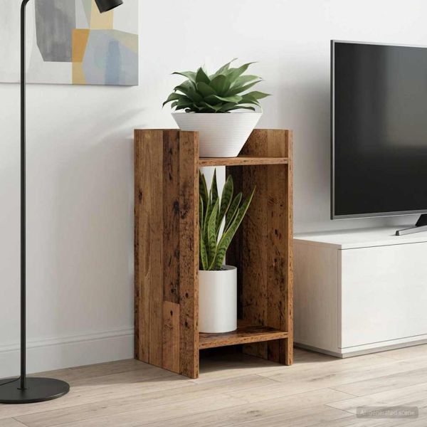 Стойка за растения с рафт Старо дърво 30 x 30 x 60 cm