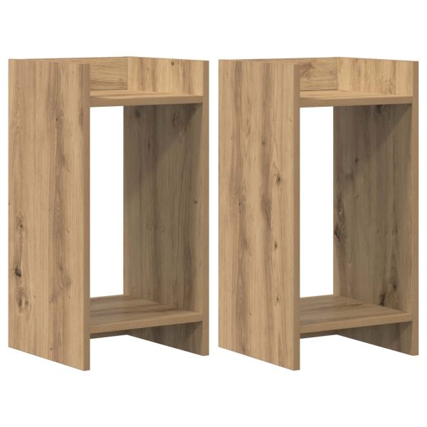 Стойка за растения с рафт 2 pcs Артизан Дъб 30 x 30 x 60 cm