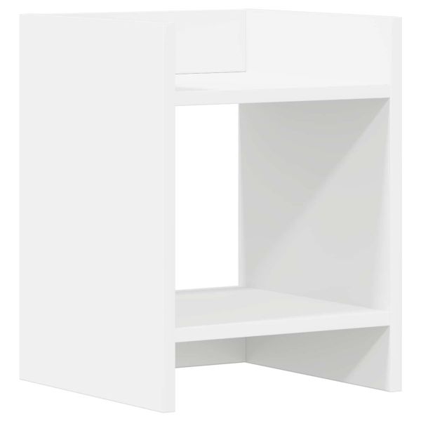 Стойка за растения с рафт Бял 30 x 30 x 40 cm