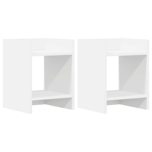 Стойка за растения с рафт 2 pcs Бял 30 x 30 x 40 cm
