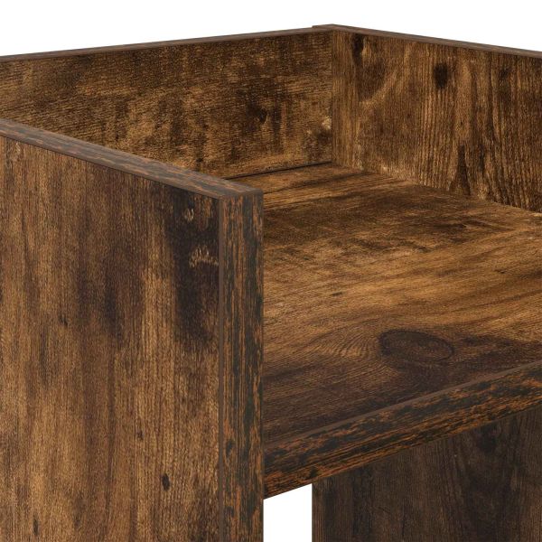 Стойка за растения с рафт 2 pcs Пушена Дъб 30 x 30 x 40 cm