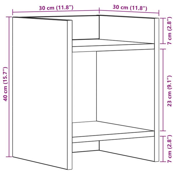 Стойка за растения с рафт 2 pcs Пушена Дъб 30 x 30 x 40 cm