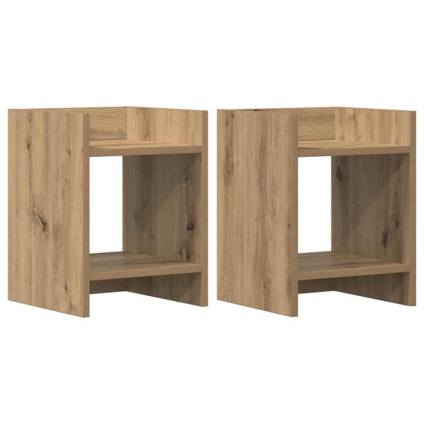 Стойка за растения с рафт 2 pcs Артизан Дъб 30 x 30 x 40 cm