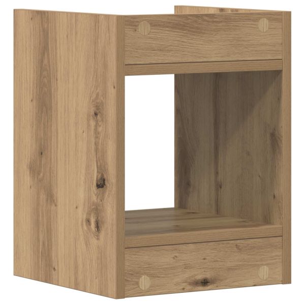 Стойка за растения с рафт 2 pcs Артизан Дъб 30 x 30 x 40 cm