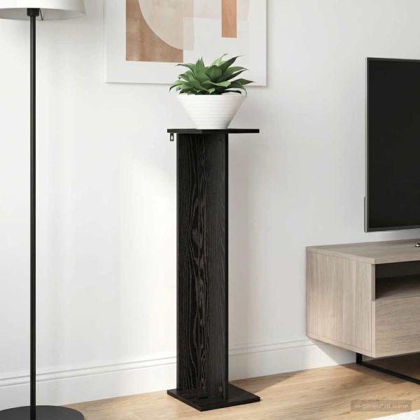 Стойка за растения 2 pcs Черен Дъб 25 x 25,5 x 100,5 см